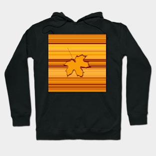 Autumn Leaf On Stripes Hoodie